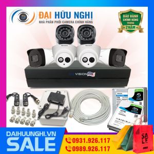 Trọn bộ 6 Camera 2.0 MP Kbvision giá rẻ