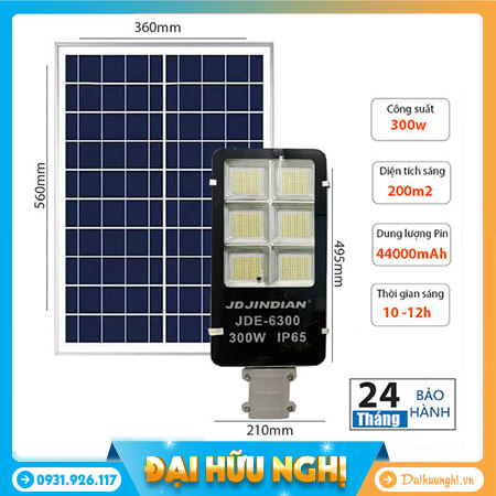 Đèn bàn chải năng lượng mặt trời JDE-6300 (300W)